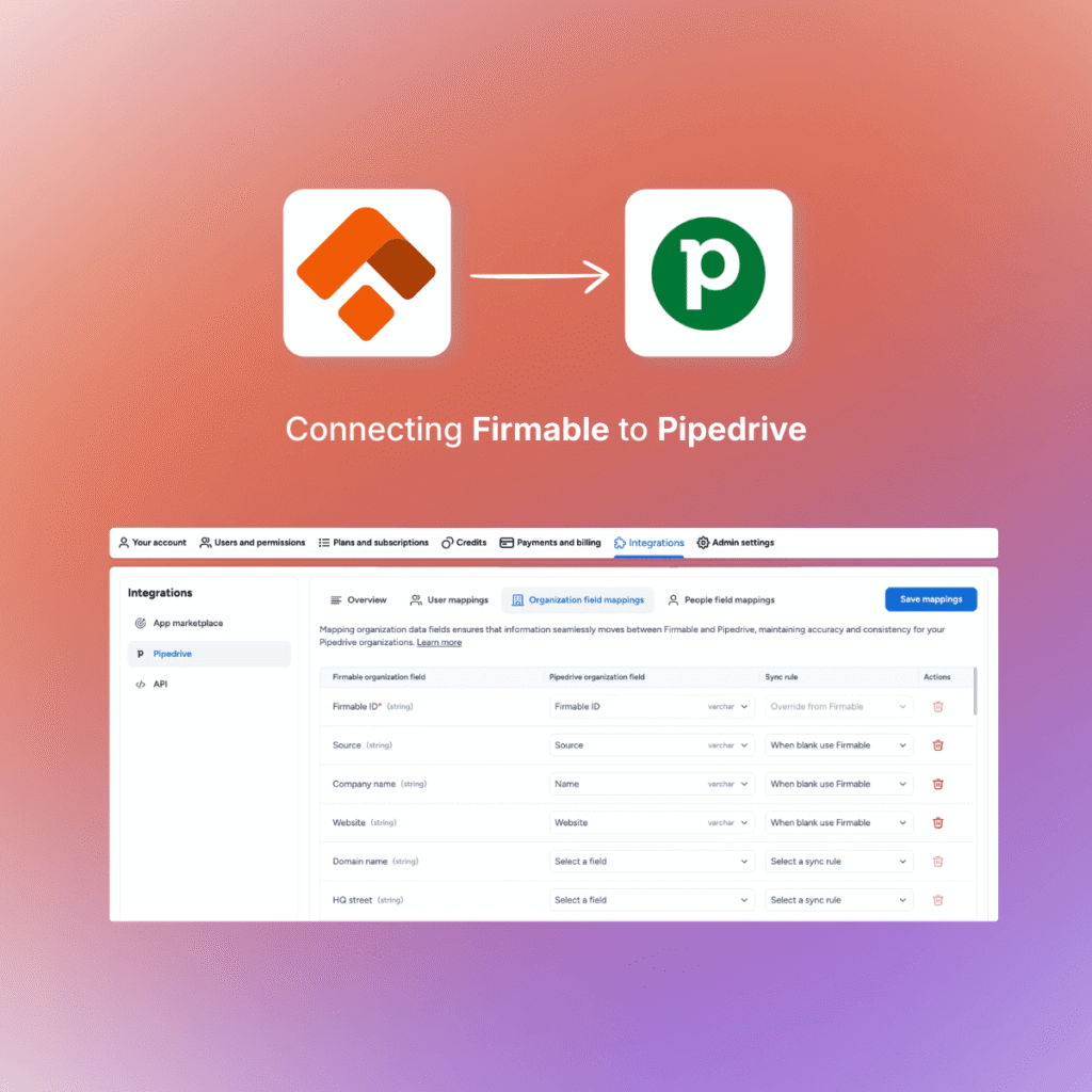 Pipedrive integration header